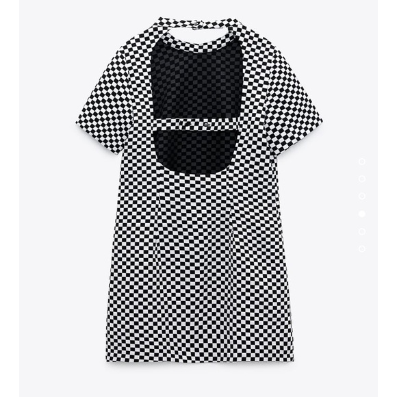 NWT Zara Checkered Short Backless dress Size Large Medium M/L - Picture 6 of 7